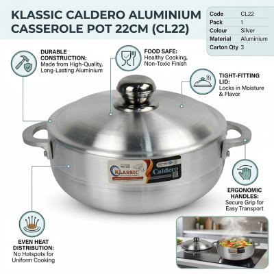 Klassic Caldero Aluminium Casserole Pot 24cm