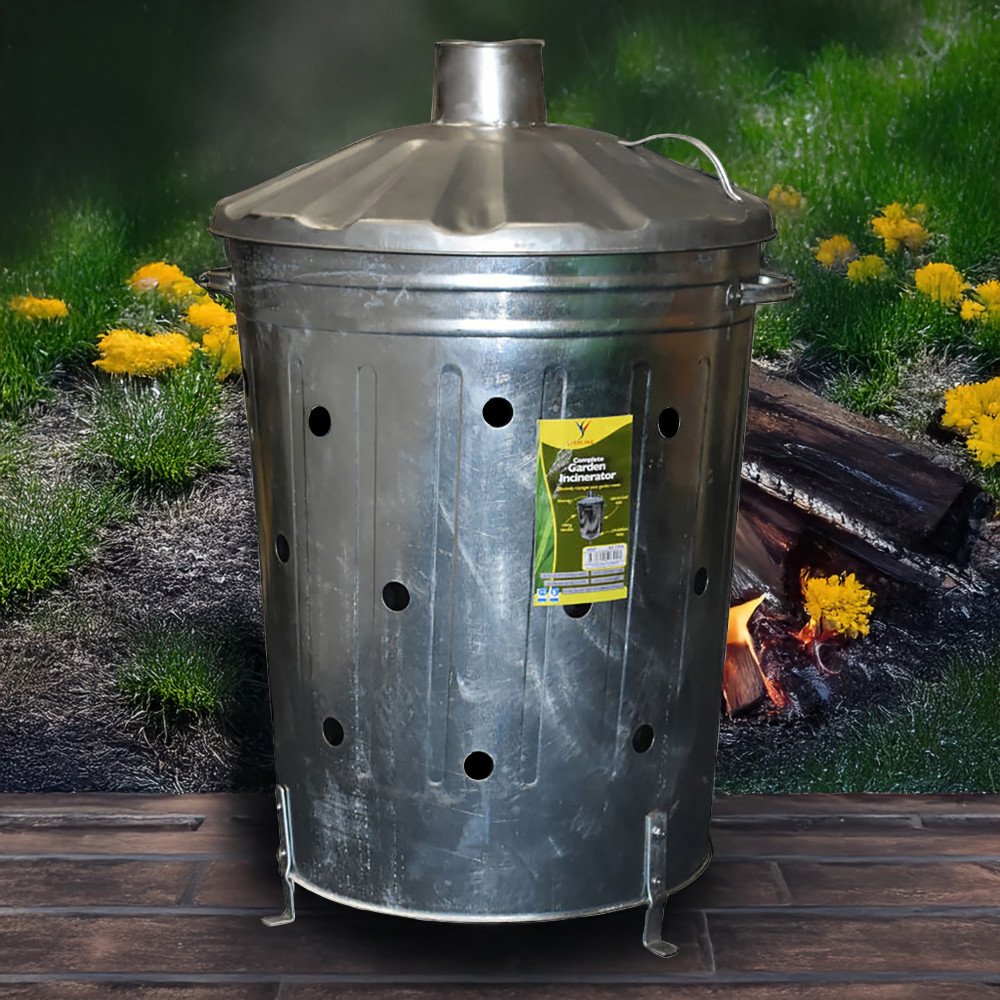 Galvanised Metal Incinerator Large 90L