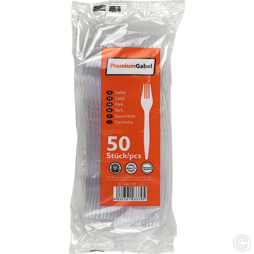Reusable Heavy Duty Clear Forks 50 Pack 