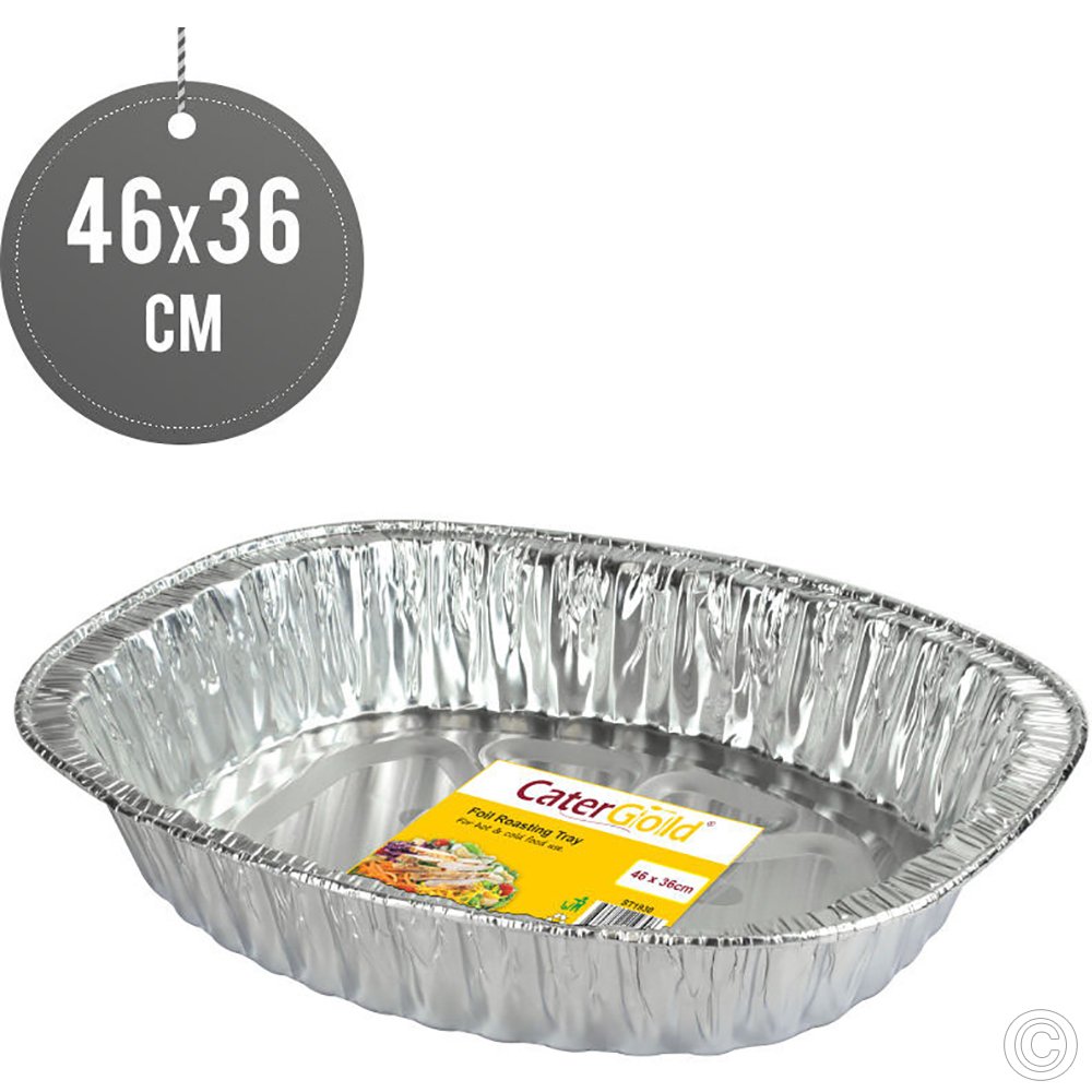 Foil Roasting Tray Oval Large (46x36x8cm)