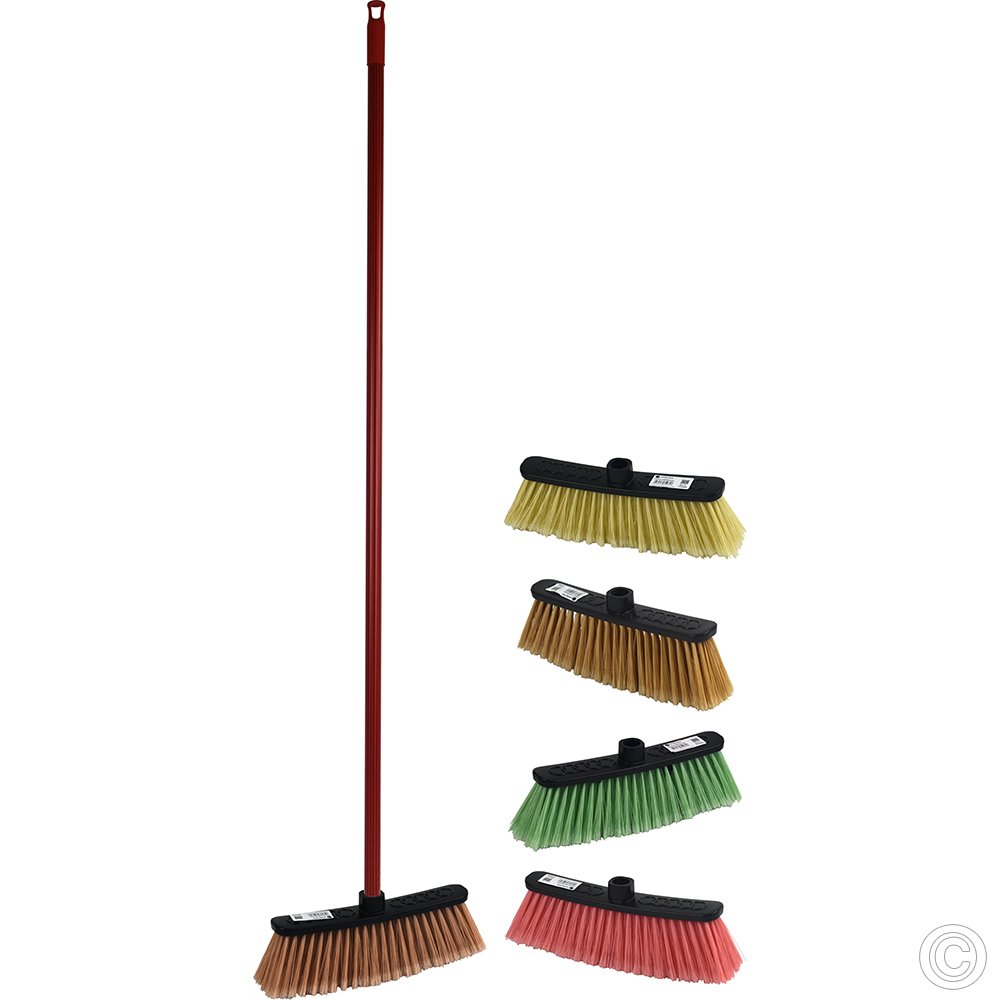 Indoor and Outdoor Sweeping Broom With Metal Handle (Hard Bristles)