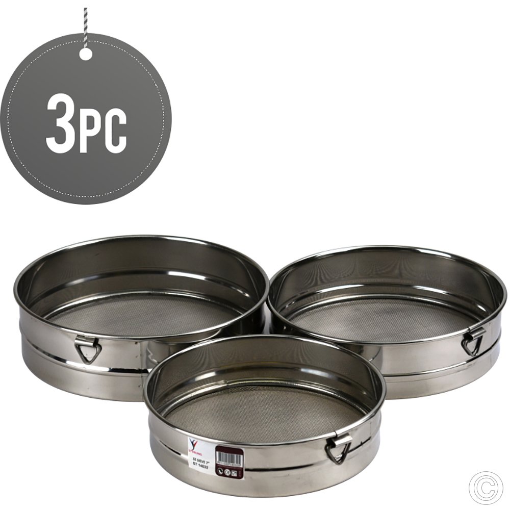 Stainless Steel Flour Strainers 3Pcs Set 7
