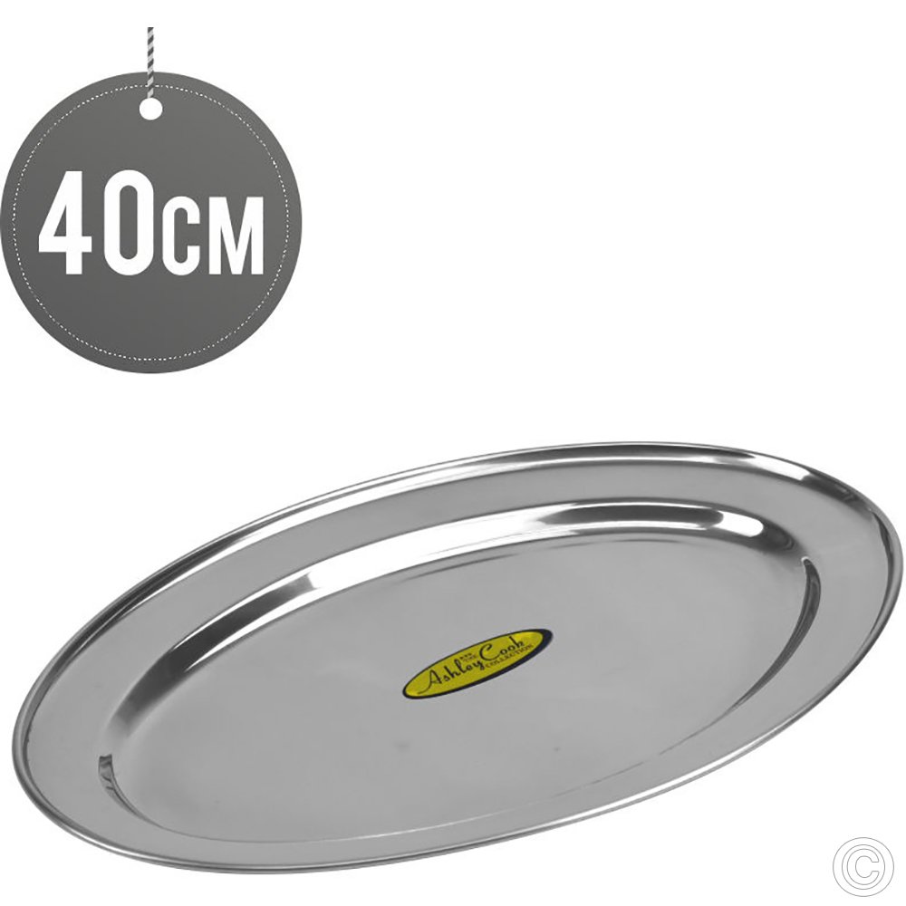 Stainless Steel Oval Tray 40 Cm