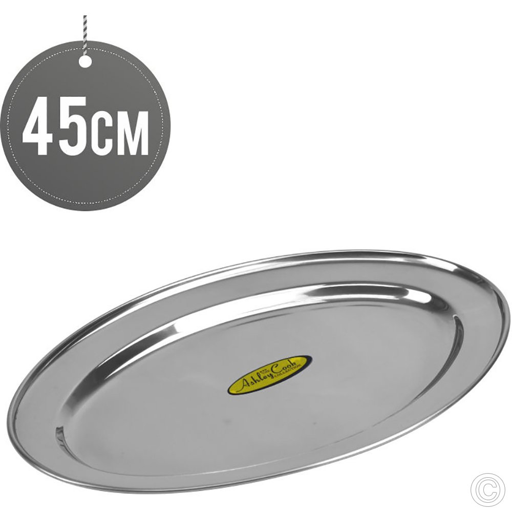 Stainless Steel Oval Tray 45 Cm