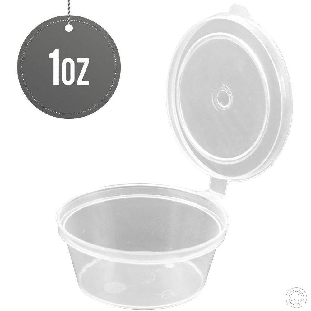 Hinged Lid Sauce Cup 1 Oz 1000 Pack