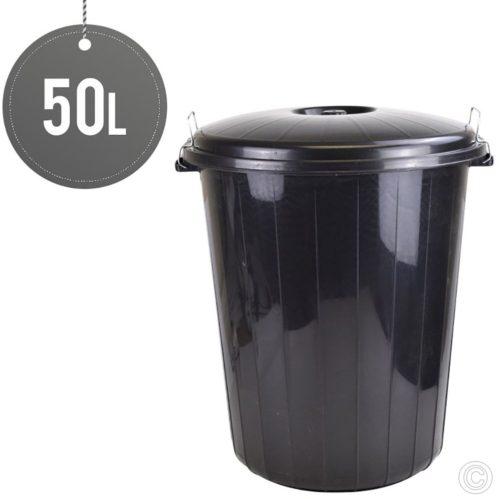 Lock Bin With Lid 50 L Black