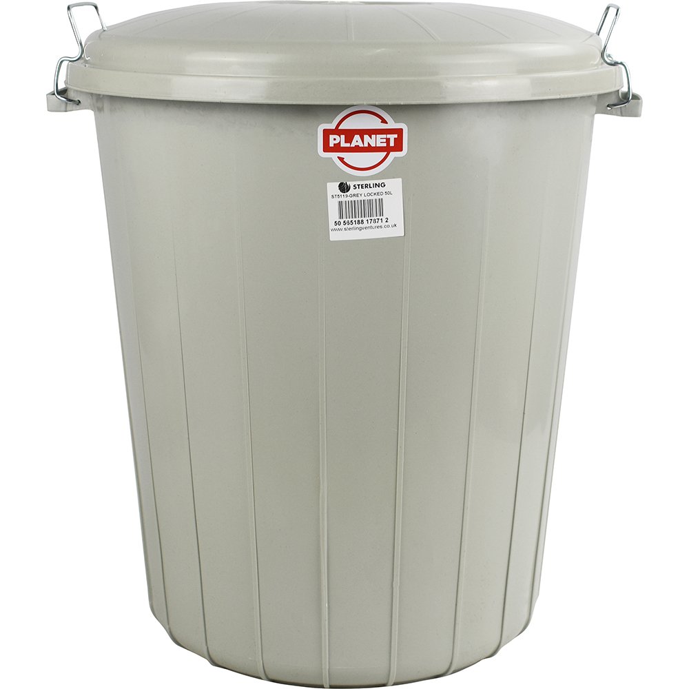 Lock Bin With Lid 50 L Grey