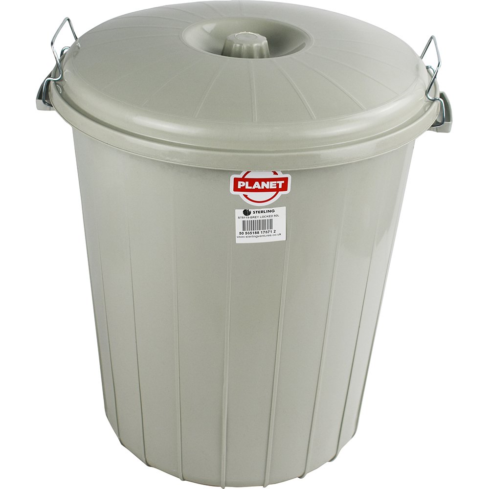 Lock Bin With Lid 50 L Grey