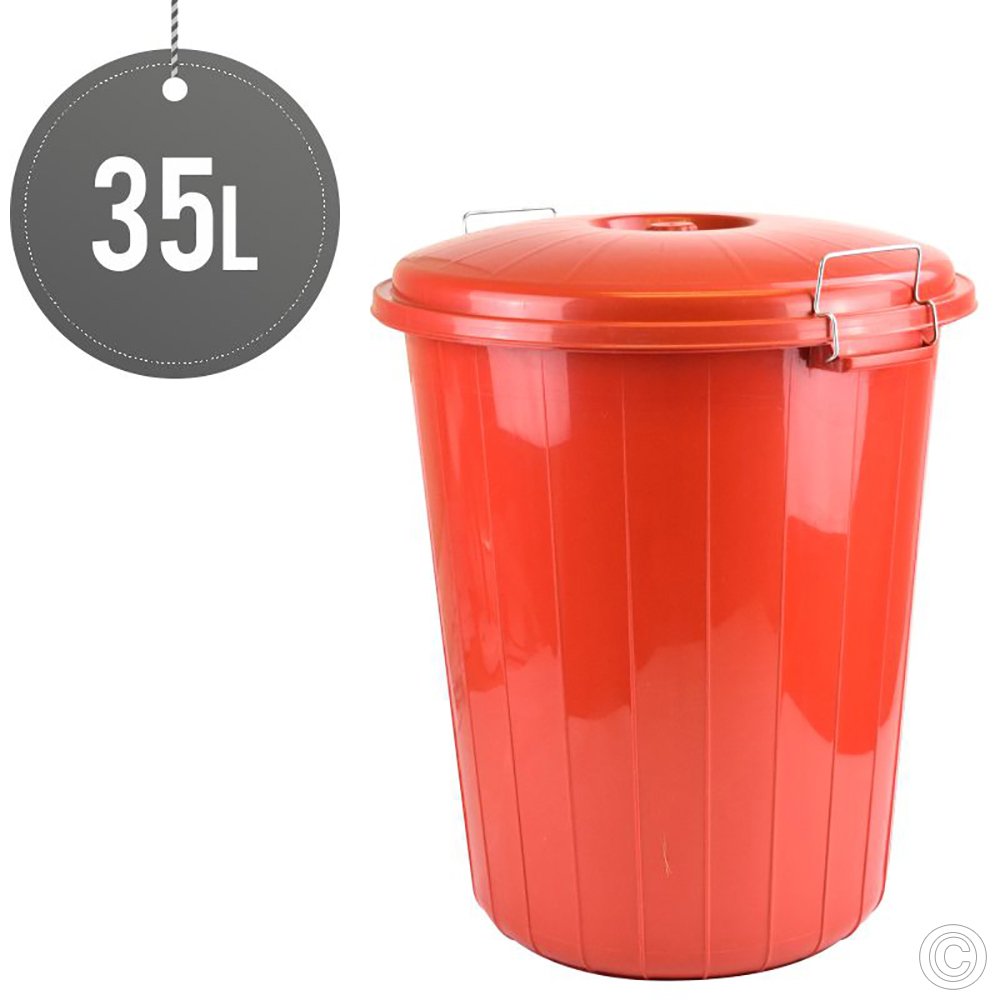 Lock Bin With Lid 35 L Red