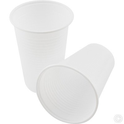 Reusable Plastic Cups 7oz 100 Pack White