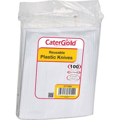 Reusable Plastic Knife White 100s