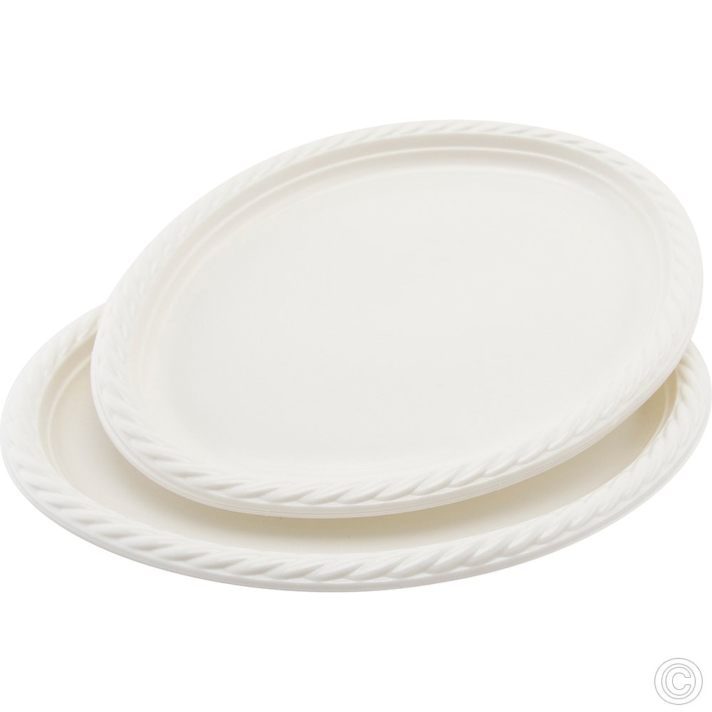 Reusable Plastic Plate Oval 8 Pack