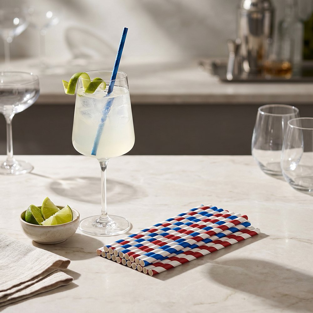 Compostable Paper Straws 6MM x 190MM 50 Pack