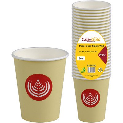 Single Wall Paper 8oz 25 Pack