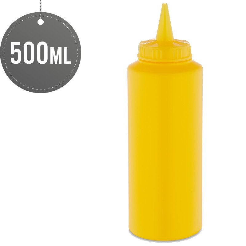 Wide Neck Squeeze Sauce Bottle Yellow 500ml (17oz)