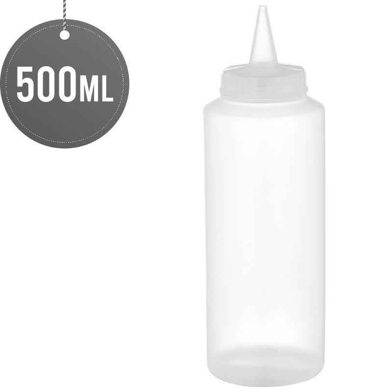 Wide Neck Squeeze Sauce Bottle Clear 500ml (17oz)