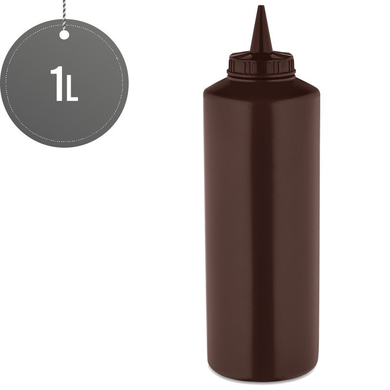 Wide Neck Squeeze Sauce Bottle Brown 1000ml (35oz)