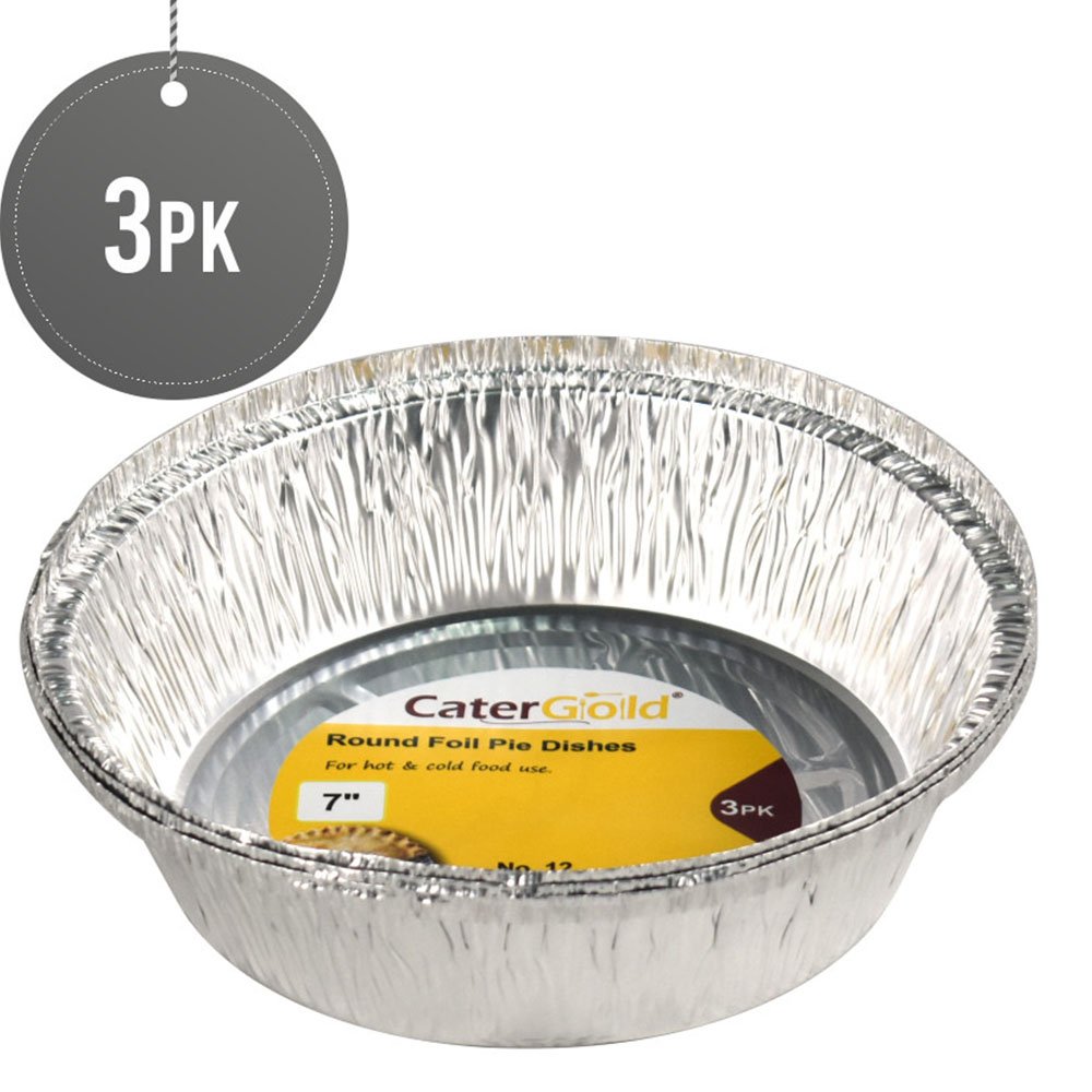 Round Foil Container Pie Dishes With Lid No.12 3 Pack