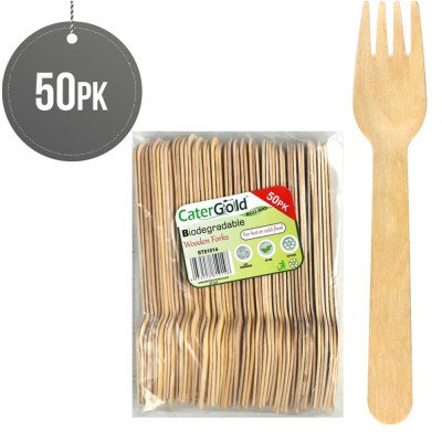 Compostable Wooden Forks 50 Pack
