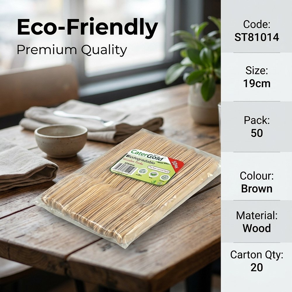 Compostable Wooden Forks 50 Pack