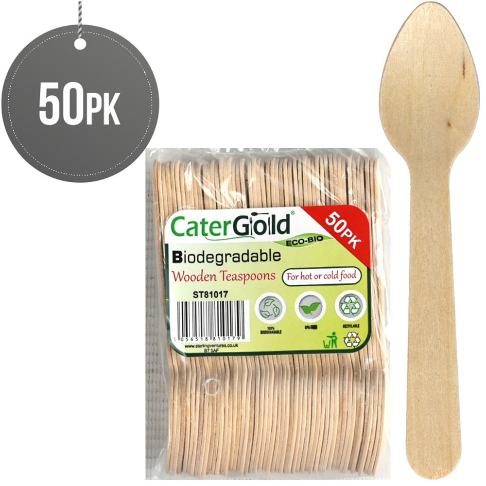 Compostable Wooden Tea Spoons 50 Pack