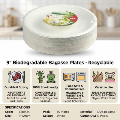 Compostable Bagasse Plates 9