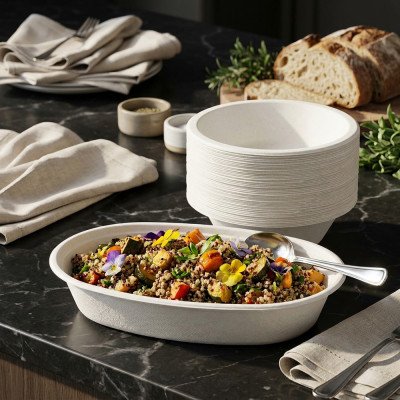 Compostable Bagasse Bowl 12oz 50 Pack