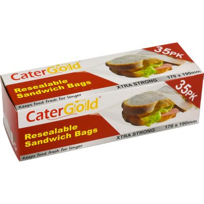 Sandwich Zipper Bags 35 Pack 170 x 190mm