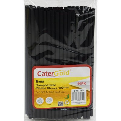 PLA Straws 6MM x 190MM 50 Pack