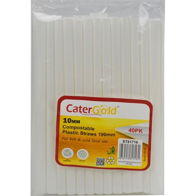 Jumbo Smoothie PLA Straws 10MM x 190MM 40 Pack