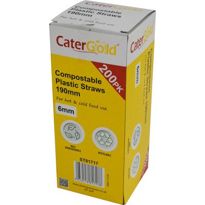 PLA Straws 6MM x 190MM 200 Pack