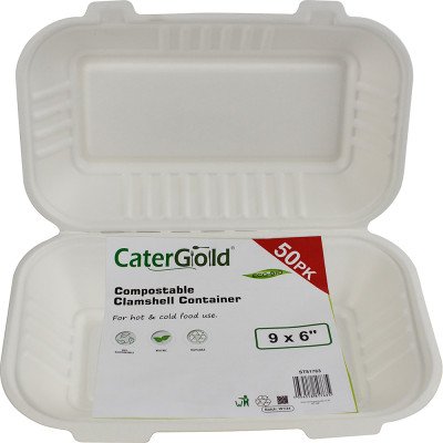 Compostable Bagasse Clamshell HB10 9