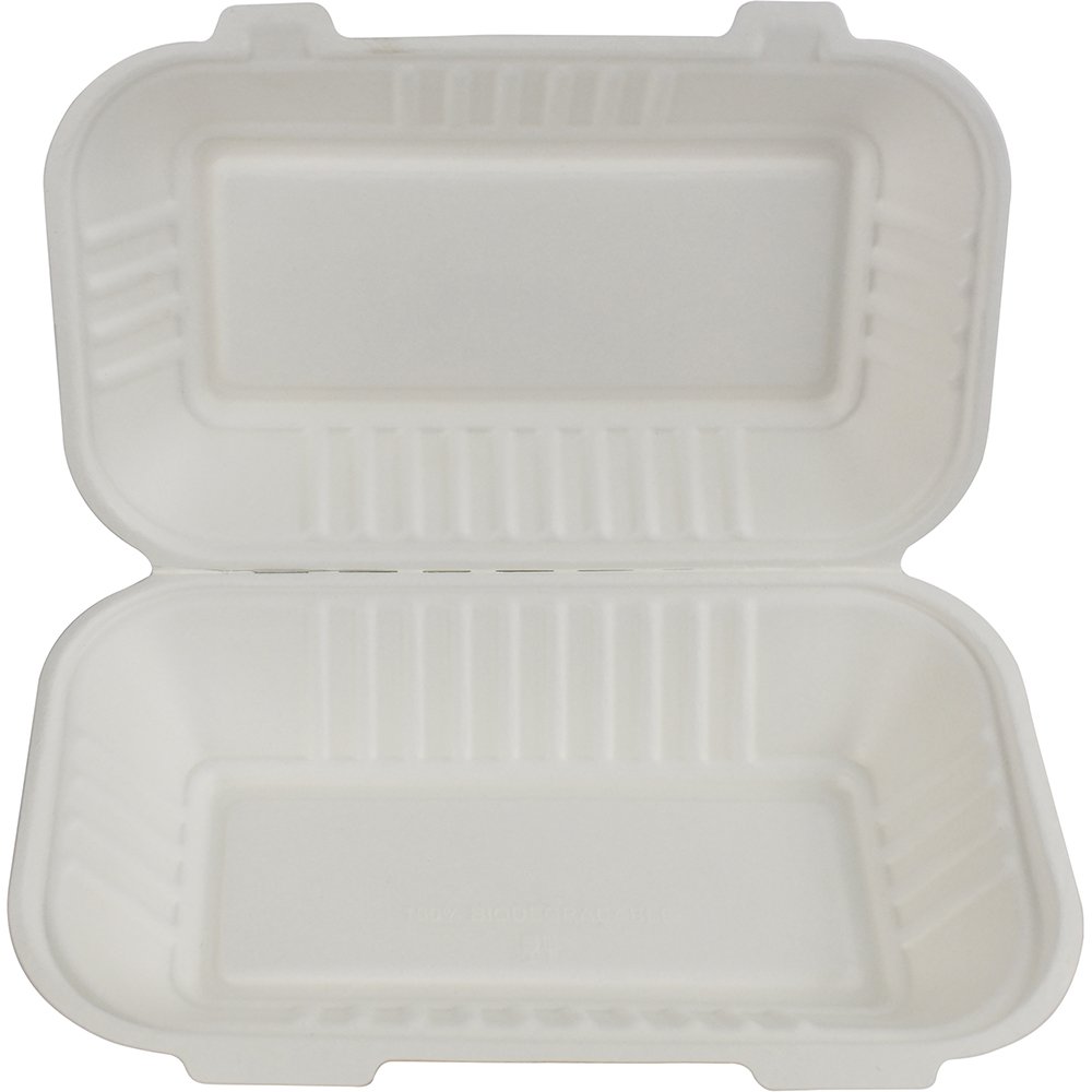 Compostable Bagasse Clamshell HB10 9