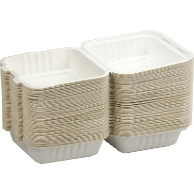 Compostable Bagasse Clamshell Burger Box HP6 6