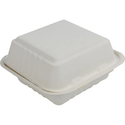 Compostable Bagasse Clamshell Burger Box HP6 6