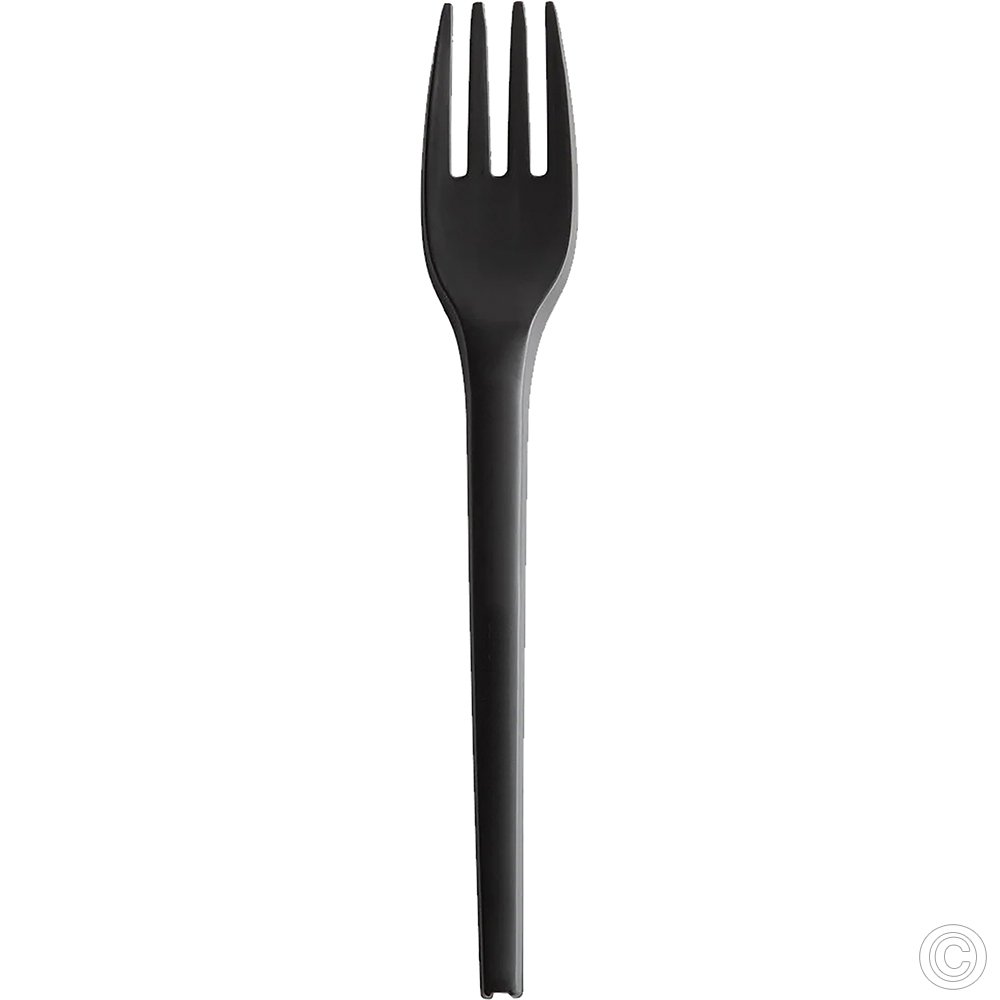 Reusable Plastic Forks Black 100 Pack 