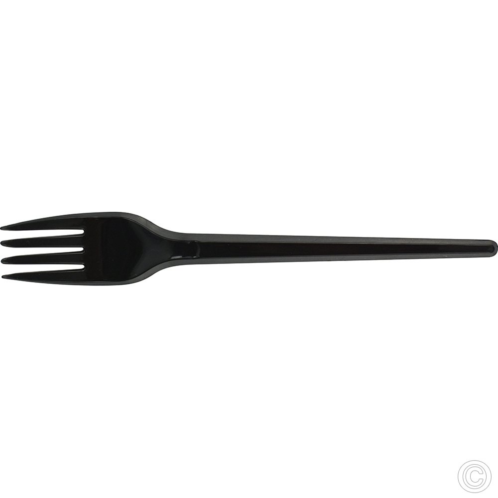 Reusable Plastic Forks Black 100 Pack 