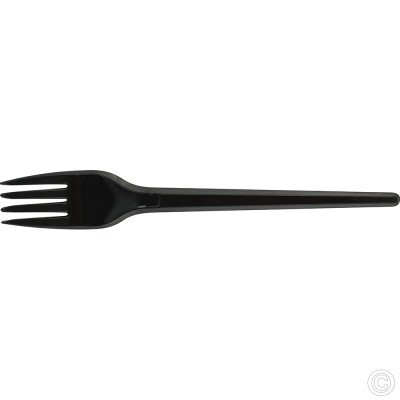 Reusable Plastic Forks Black 100 Pack 