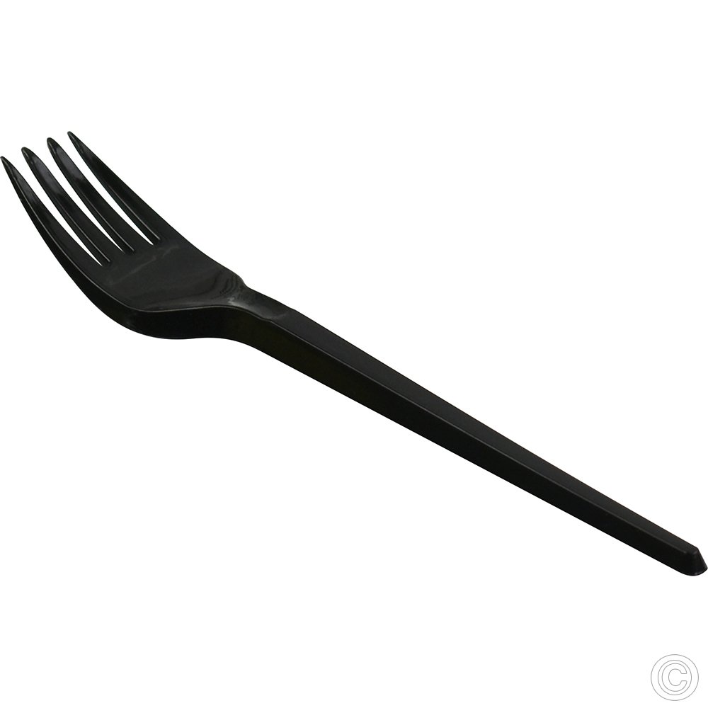 Reusable Plastic Forks Black 100 Pack 