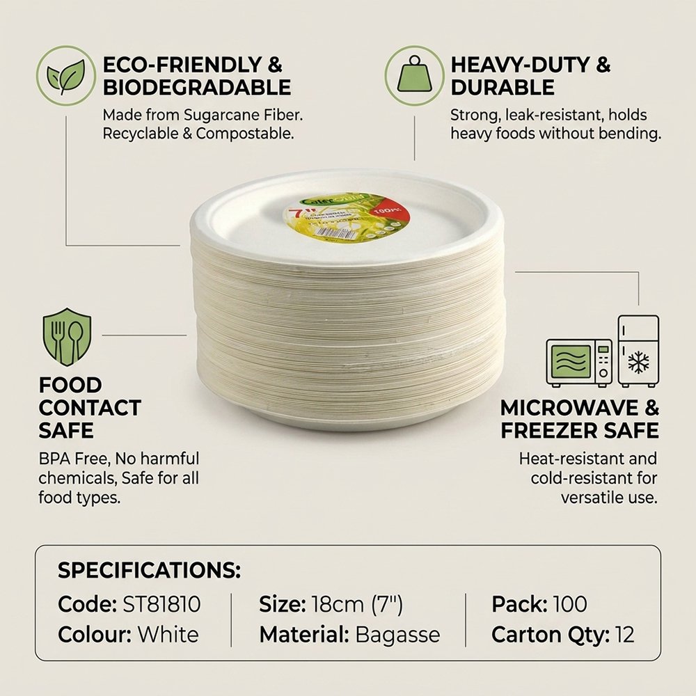 Compostable Bagasse Plate 7