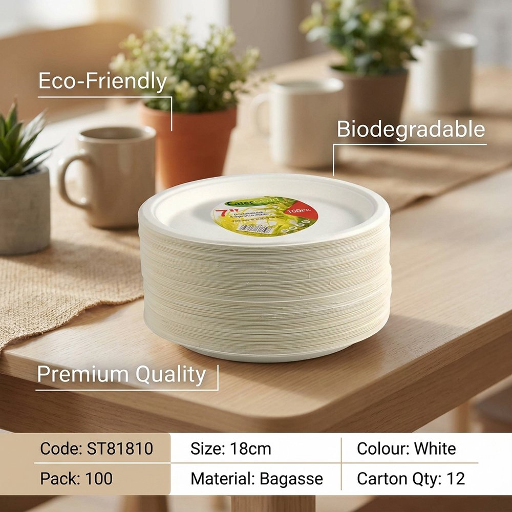 Compostable Bagasse Plate 7