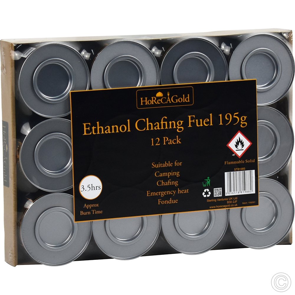 Ethanol Chafing Fuel 195g 12 Pack (3.5 hours)