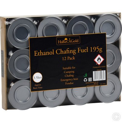Ethanol Chafing Fuel 195g 12 Pack (3.5 hours)