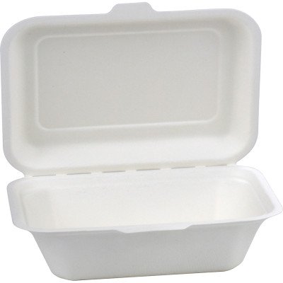 Compostable Bagasse Clamshell Lunch Box 600ml 7.5