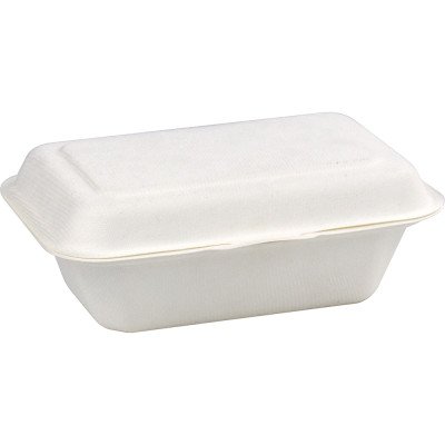 Compostable Bagasse Clamshell Lunch Box 600ml 7.5