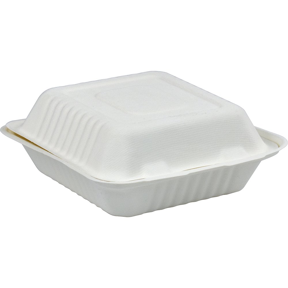 Compostable Bagasse Clamshell Meal Box 8