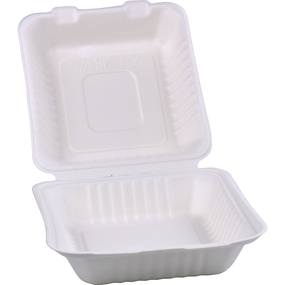 Compostable Bagasse Clamshell Meal Box 8