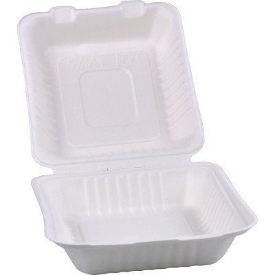 Compostable Bagasse Clamshell Meal Box 8