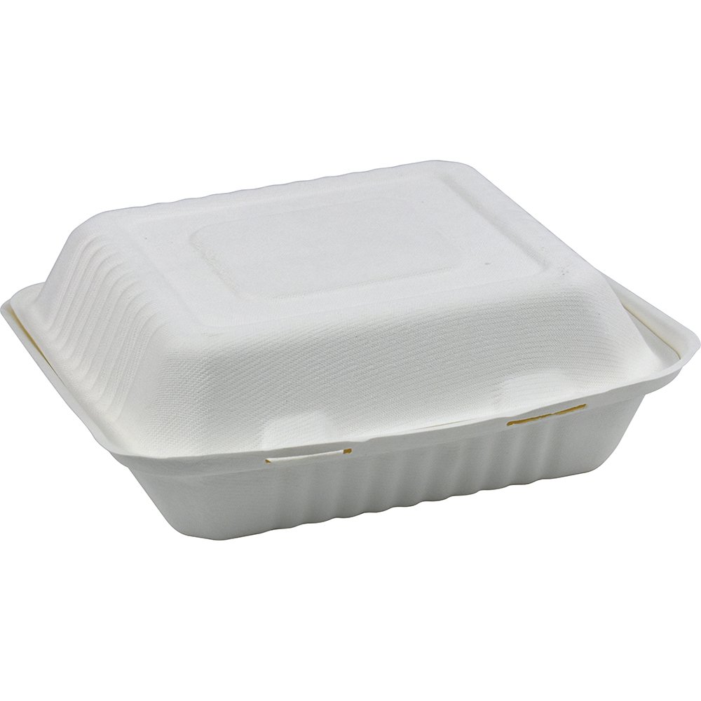 Compostable Bagasse Clamshell Meal Box 9