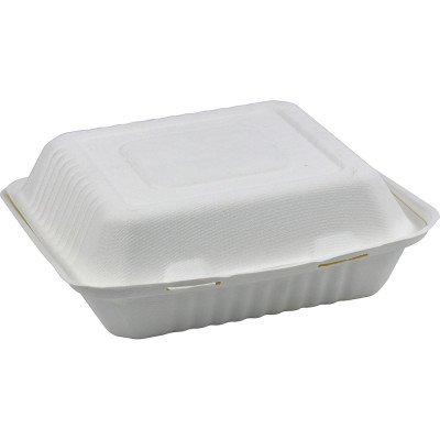 Compostable Bagasse Clamshell Meal Box 9